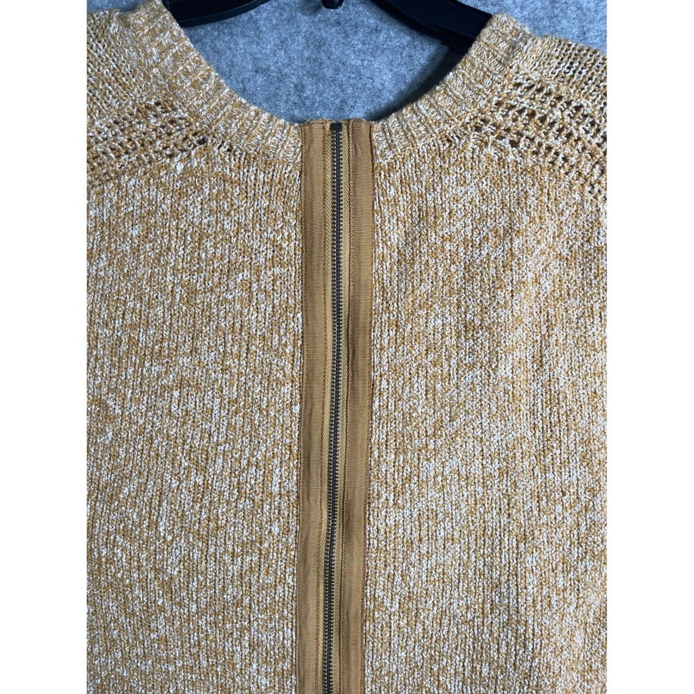 Abercrombie & Fitch Mustard Yellow Marled Knit Back Zip Sweater Womens Medium - Picture 8 of 14